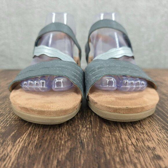 Earth Origins Pico Poppy Sandals 9 W Admiral Blue Multi Leather Metallic Strappy - Picture 4 of 13